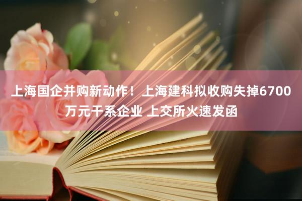 上海国企并购新动作！上海建科拟收购失掉6700万元干系企业 上交所火速发函
