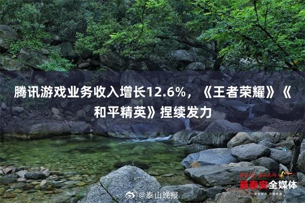 腾讯游戏业务收入增长12.6%，《王者荣耀》《和平精英》捏续发力