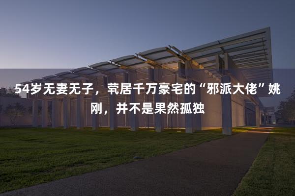 54岁无妻无子，茕居千万豪宅的“邪派大佬”姚刚，并不是果然孤独