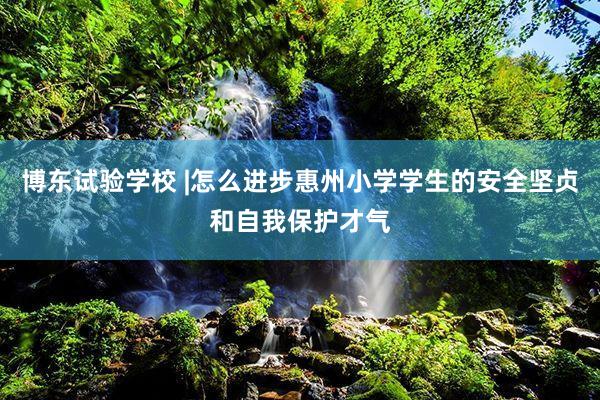 博东试验学校 |怎么进步惠州小学学生的安全坚贞和自我保护才气